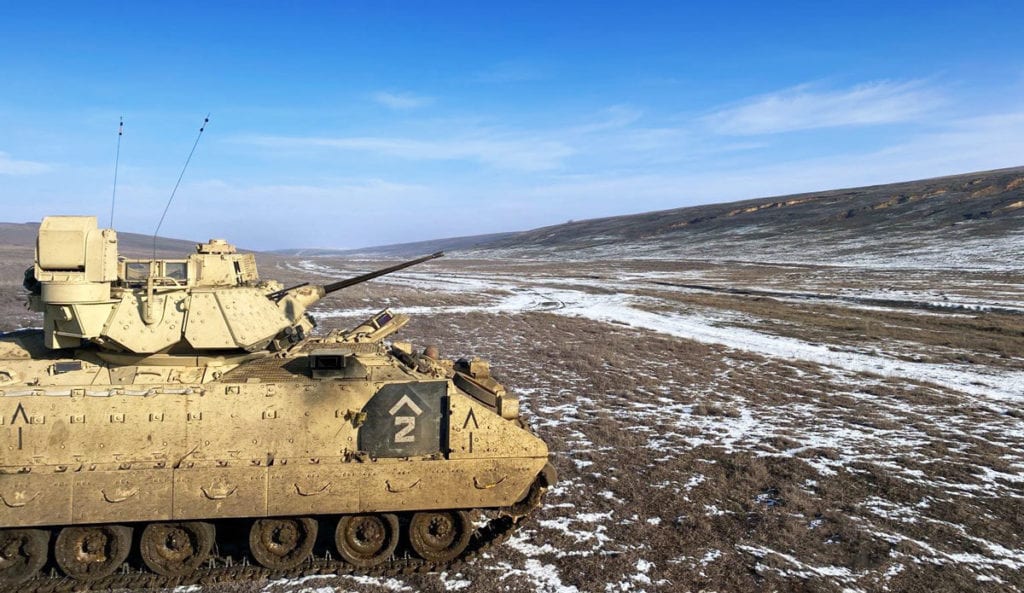 A U.S. Forces Bradley Tank in Romania