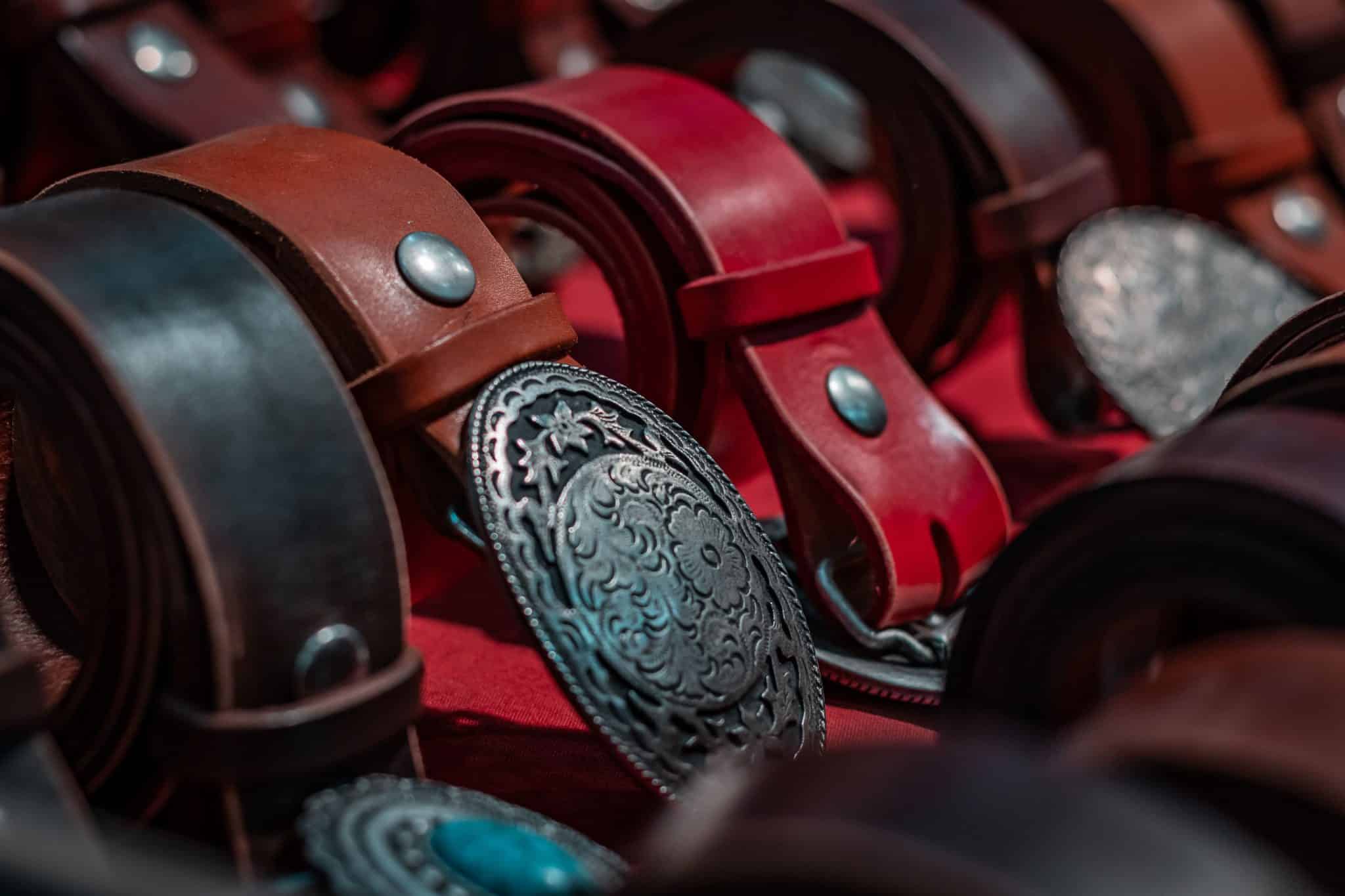 leather belt and belt buckles