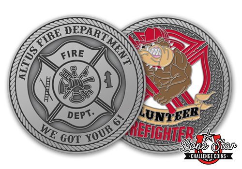 Challenge Coins with Color on One Side