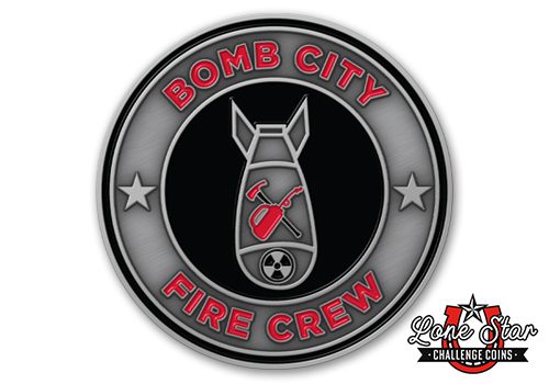 Round Firefighter Challenge Coin